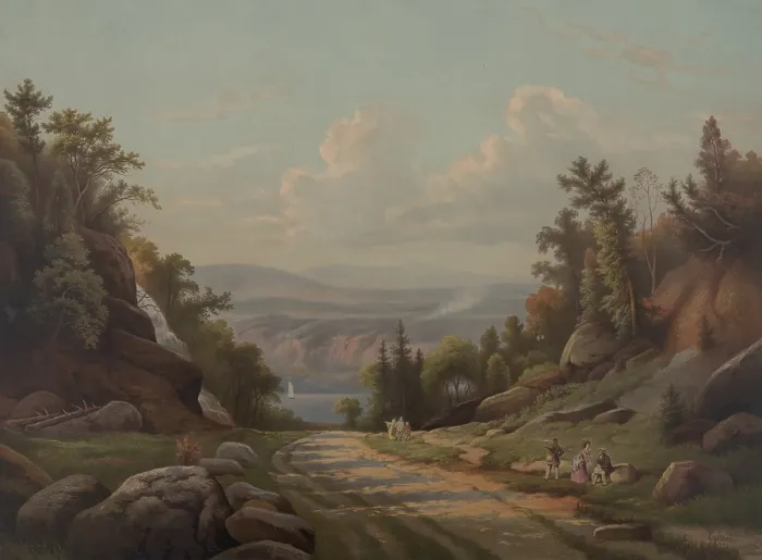 Framed Print : Sunday Afternoon on the West Point Road, by Max Eglau, 1875