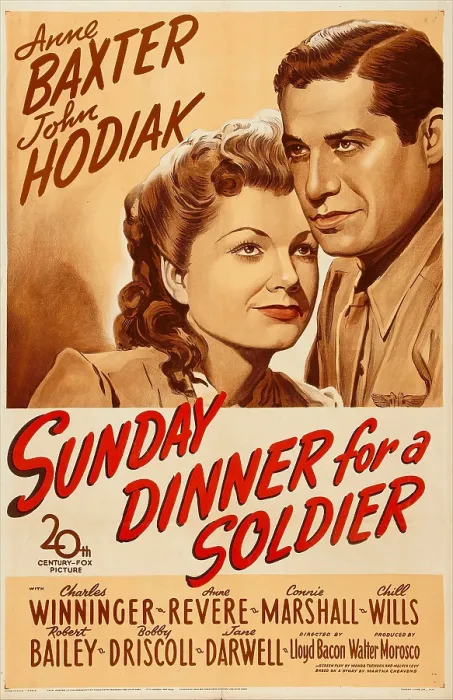 Framed Print : SUNDAY DINNER FOR A SOLDIER, US poster, Anne Baxter, John Hodiak, 1944. 20th Century Fox, TM & Copyright / courtesy Everett Collection