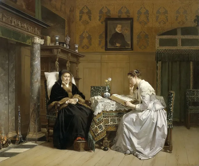 Framed Print : Sunday Morning, by Hendrik Jacobus Scholten, c. 1865-68, Dutch, oil paint on panel Framed Print : Sunday Morning, by Hendrik Jacobus Scholten, c. 1865-68, Dutch, oil paint on panel