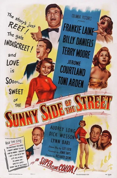 Framed Print : SUNNY SIDE OF THE STREET, US poster, left from top: Frankie Laine, Jerome Courtland, Terry Moore, Billy Daniels, right from top: Toni Arden, Audrey Long, Dick Wesson