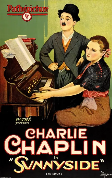 Framed Print : SUNNYSIDE, Charlie Chaplin (standing), Edna Purviance, 1919 Framed Print : SUNNYSIDE, Charlie Chaplin (standing), Edna Purviance, 1919