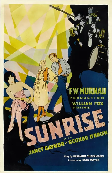 Framed Print : SUNRISE, (aka SUNRISE: A SONG OF TWO HUMANS'); in foreground, from left to right: Margaret Livingston, Janet Gaynor, George O'Brien, 1927
