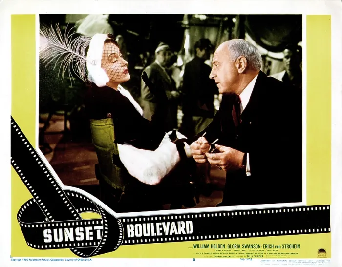 Framed Print : SUNSET BOULEVARD, lobbycard, from left: Gloria Swanson, Cecil B. DeMille, 1950