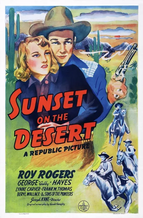 Framed Print : SUNSET ON THE DESERT, from left: Lynne Carver, Roy Rogers, 1942 Framed Print : SUNSET ON THE DESERT, from left: Lynne Carver, Roy Rogers, 1942