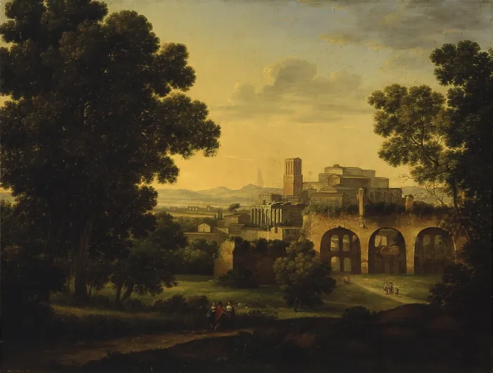 Framed Print : Sunset in the Roman Campagna (Tramonto nella campagna romana), by Mezzera Rosa, 1810-1812, 19th century, oil on canvas. - Italy, Lazio, Rome, Chamber of Deputies Framed Print : Sunset in the Roman Campagna (Tramonto nella campagna romana), by Mezzera Rosa, 1810-1812, 19th century, oil on canvas. - Italy, Lazio, Rome, Chamber of Deputies
