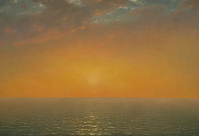 Framed Print : SUNSET ON THE SEA, by John Frederick Kensett, 1872, American painting, oil on canvas