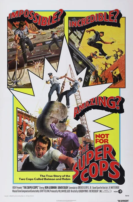 Framed Print : THE SUPER COPS, poster art, 1974