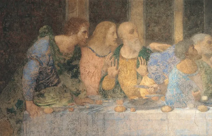 Framed Print : The Last Supper, by Leonardo da Vinci, 1495 - 1497 about, 15th Century, tempera and oil on two layers of plaster, cm 460 x 880 - Italy, Lombardy, Milan