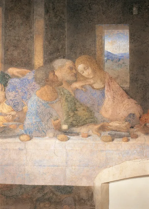Framed Print : The Last Supper, by Leonardo da Vinci, 1495 - 1497 about, 15th Century, tempera and oil on two layers of plaster, cm 460 x 880 - Italy, Lombardy, Milan