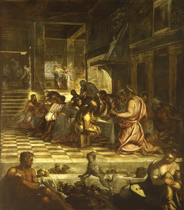 Framed Print : The Last Supper (L'ultima cena), by Jacopo Robusti known as Tintoretto, 1578-1581, 16th Century, oil on canvas, 538 x 487 cm