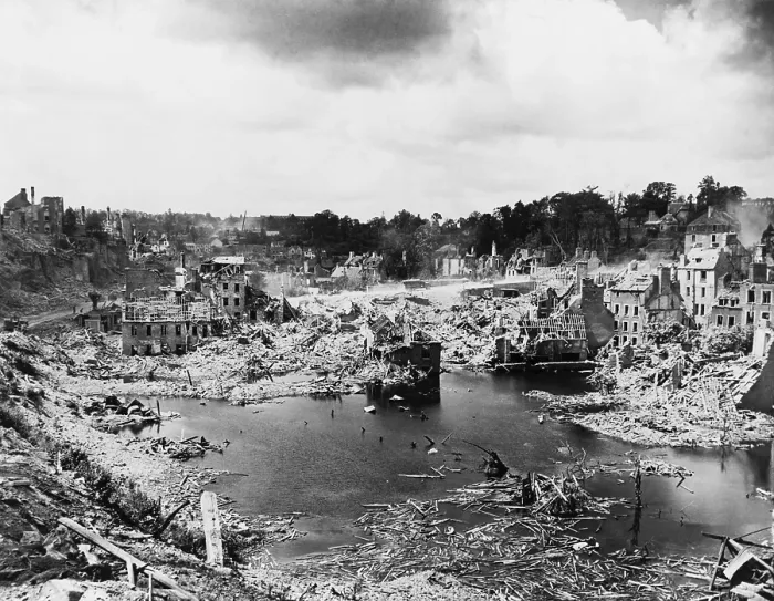Framed Print : We sure liberated the hell out of this place, noted an American soldier of St. Lo, France. The strategic crossroads was 95% destroyed in the battle of July 7-19, 1944 Framed Print : We sure liberated the hell out of this place, noted an American soldier of St. Lo, France. The strategic crossroads was 95% destroyed in the battle of July 7-19, 1944