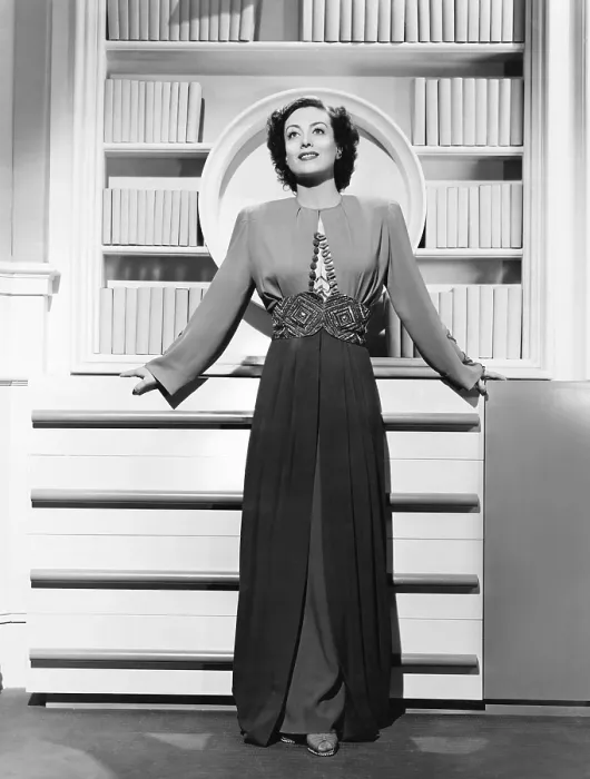Framed Print : SUSAN AND GOD, Joan Crawford, in a multicolor crepe dress by Adrian, 1940
