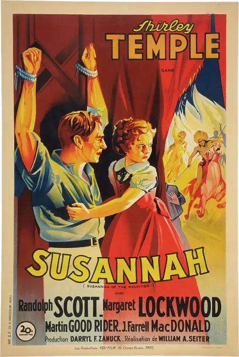 Framed Print : SUSANNAH OF THE MOUNTIES, (aka SUSANNAH), French poster, from left: Randolph Scott, Shirley Temple, 1939. TM and Copyright 20th Century Fox Film Corp Framed Print : SUSANNAH OF THE MOUNTIES, (aka SUSANNAH), French poster, from left: Randolph Scott, Shirley Temple, 1939. TM and Copyright 20th Century Fox Film Corp