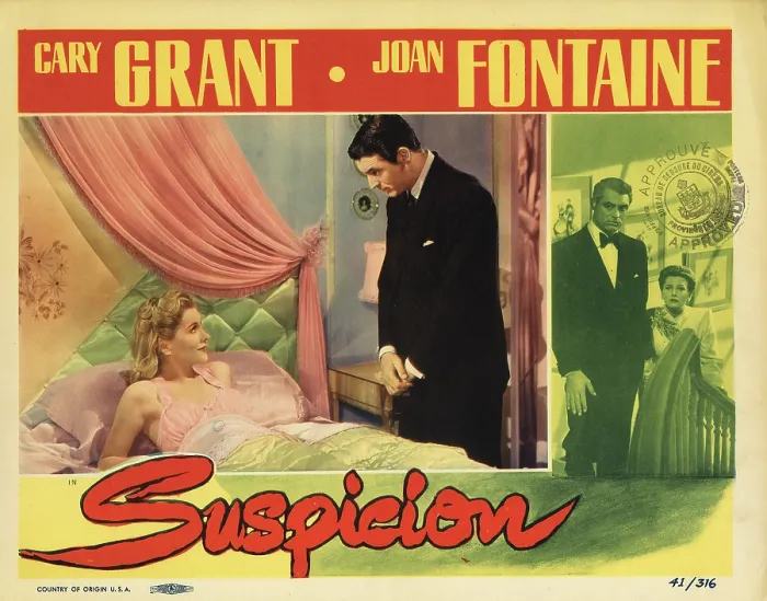 Framed Print : SUSPICION, Joan Fontaine, Cary Grant, 1941
