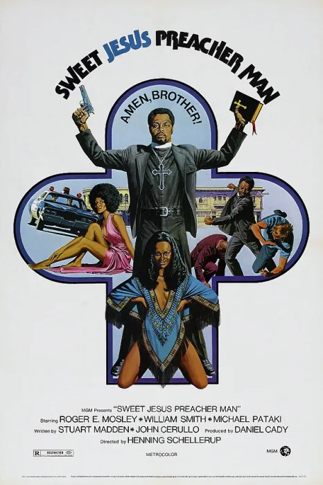 Framed Print : SWEET JESUS, PREACHER MAN, (aka SWEET JESUS, PREACHERMAN), US poster art, Roger E. Mosley, 1973