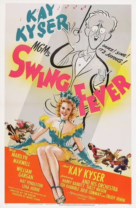Framed Print : SWING FEVER, US poster art, top: Kay Kyser, bottom: Marilyn Maxwell, 1943
