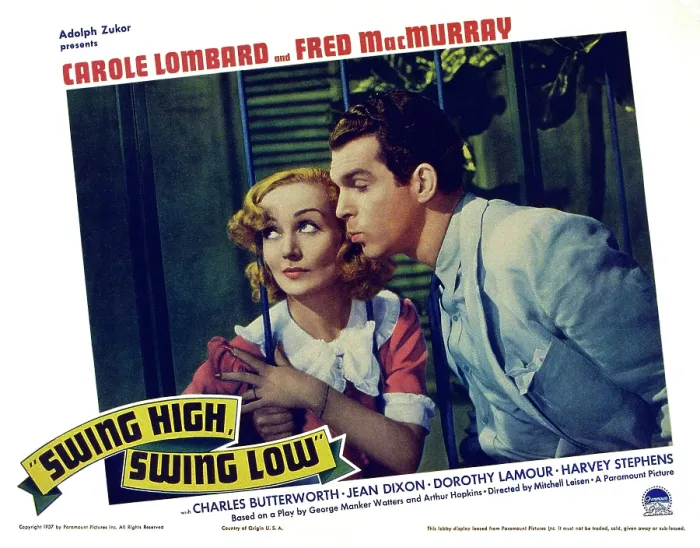 Framed Print : SWING HIGH, SWING LOW, US lobbycard, from left: Carole Lombard, Fred MacMurray, 1937