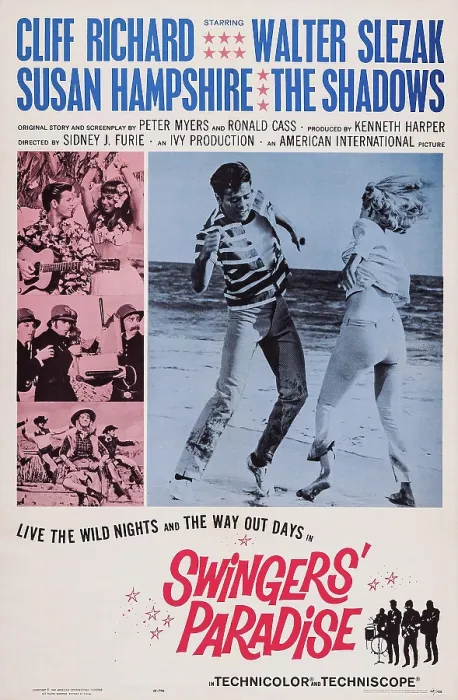 Framed Print : SWINGERS PARADISE, (aka WONDERFUL LIFE), US poster art, right from left: Cliff Richard, Susan Hampshire, 1964