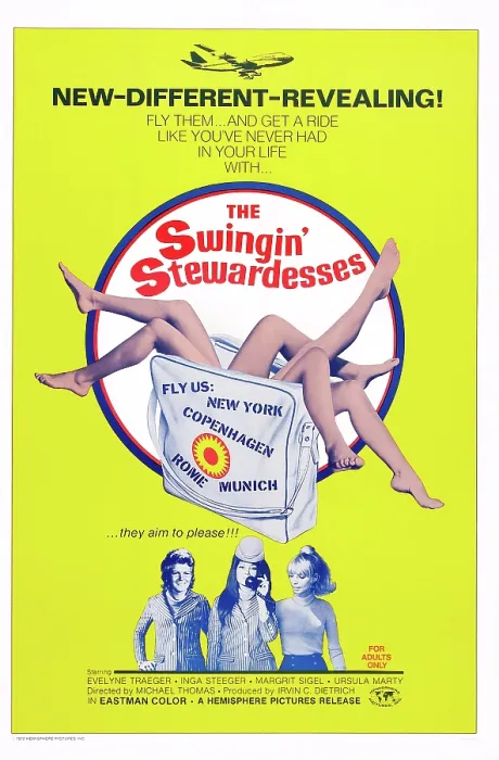 Framed Print : THE SWINGIN STEWARDESSES, US poster art, 1972