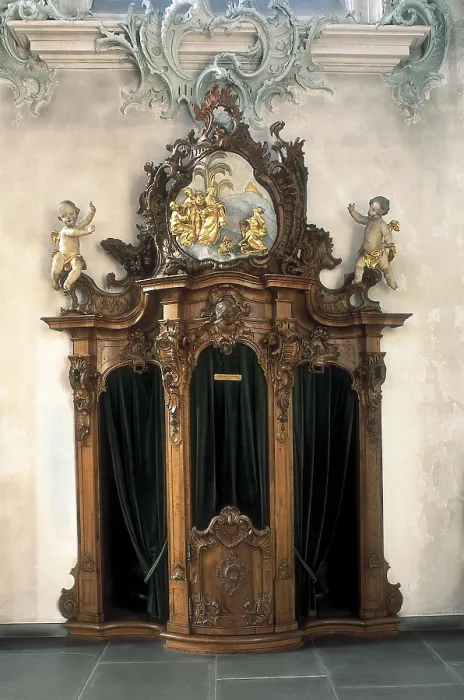 Framed Print : SWITZERLAND. Sankt Gallen. Abbey of Saint Gall. Confessional booth (18th c.). Rococo art. AISA / Everett Collection**US SALES ONLY** Framed Print : SWITZERLAND. Sankt Gallen. Abbey of Saint Gall. Confessional booth (18th c.). Rococo art. AISA / Everett Collection**US SALES ONLY**