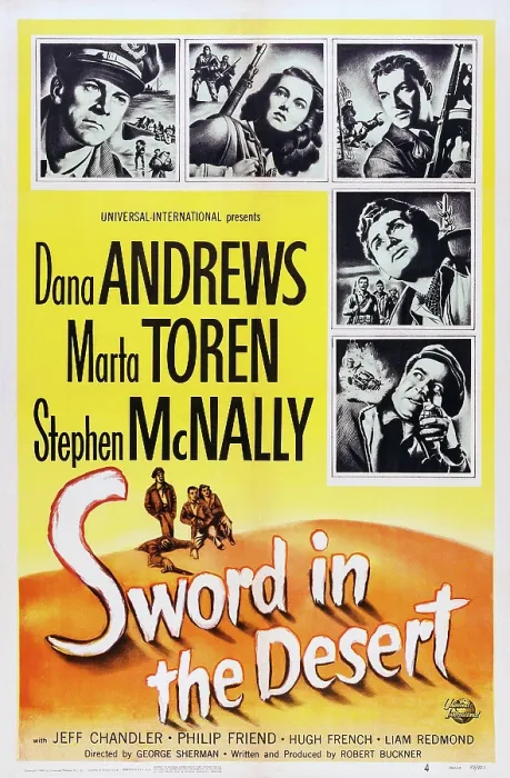 Framed Print : SWORD IN THE DESERT, US poster art, from left: Dana Andrews, Marta Toren, Stephen McNally, Jeff Chandler, Liam Redmond, 1949 Framed Print : SWORD IN THE DESERT, US poster art, from left: Dana Andrews, Marta Toren, Stephen McNally, Jeff Chandler, Liam Redmond, 1949