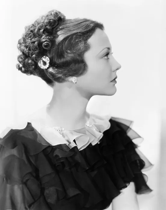 Framed Print : Sylvia Sidney wearing the cascade coiffure, 1934