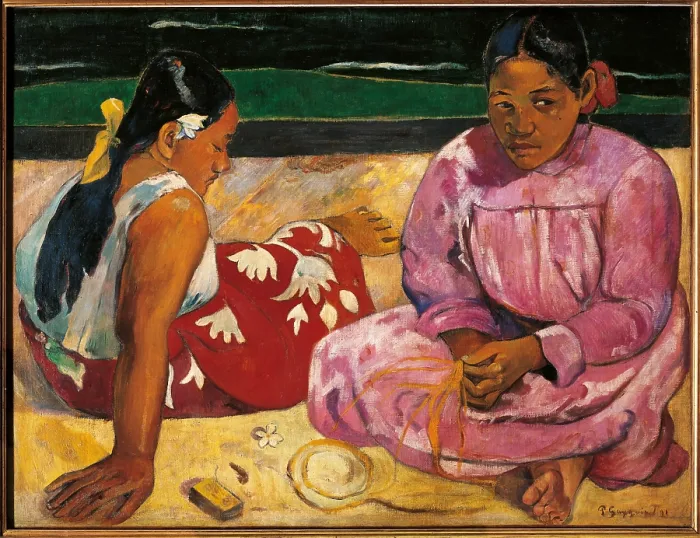 Framed Print : Tahitian Women, by Paul Gauguin, 1891, 19th Century, oil on canvas, cm 69 x 91, 5 - France, Ile de France, Paris, Muse dOrsay, R.Ff 2765. All