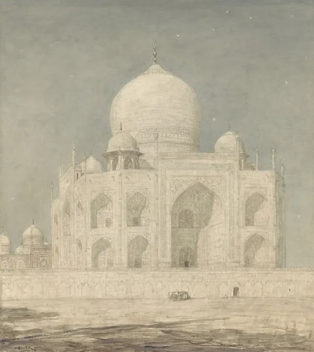 Framed Print : The Taj Mahal, by Marius Bauer, 1898, Dutch painting, Watercolor on paper (BSLOC_2016_2_150)