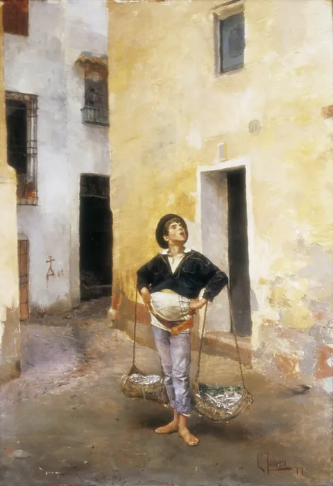 Framed Print : TALAVERA, Leoncio (1853-1878). The Cenachero (Fish Seller). Oil on canvas. - J. Bedmar / Iberfoto / Everett Collection (281233)**US SALES ONLY** Framed Print : TALAVERA, Leoncio (1853-1878). The Cenachero (Fish Seller). Oil on canvas. - J. Bedmar / Iberfoto / Everett Collection (281233)**US SALES ONLY**