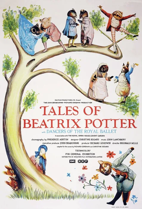 Framed Print : TALES OF BEATRIX POTTER, top l-r: Berkshire Black Pig, Pigling Bland, Mr. Jeremy Fisher, center l-r: Mrs. Tiggy-winkle, Peter Rabbit, bottom l-r: Jemima Puddle-Duck, Mr