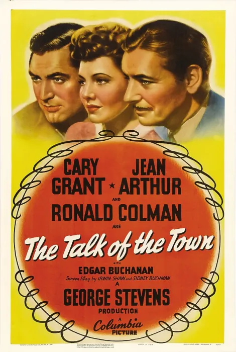 Framed Print : THE TALK OF THE TOWN, top from left: Cary Grant, Jean Arthur, Ronald Colman, 1942