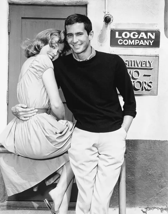 Framed Print : TALL STORY, from left: Jane Fonda, Anthony Perkins on set, 1960