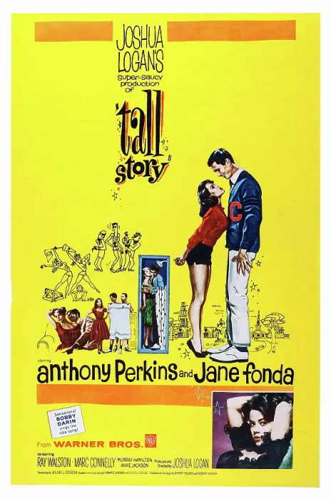 Framed Print : TALL STORY, US poster art, bottom right: Jane Fonda; above right: Jane Fonda, Anthony Perkins, 1960 Framed Print : TALL STORY, US poster art, bottom right: Jane Fonda; above right: Jane Fonda, Anthony Perkins, 1960