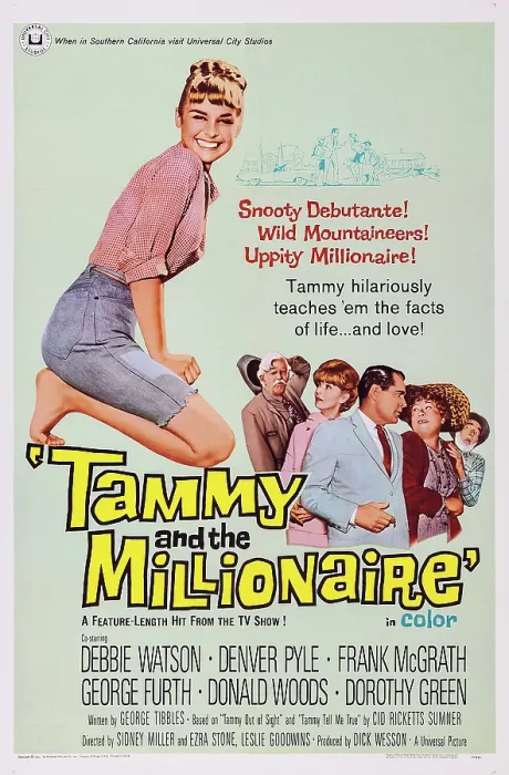 Framed Print : TAMMY AND THE MILLIONAIRE, US poster, from left: Debbie Watson, Denver Pyle, Dorothy Green, Donald Woods, Frank McGrath (right), 1967