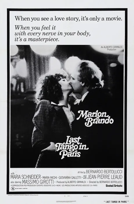 Framed Print : LAST TANGO IN PARIS, US poster, from left: Maria Schneider, Marlon Brando, 1972 Framed Print : LAST TANGO IN PARIS, US poster, from left: Maria Schneider, Marlon Brando, 1972