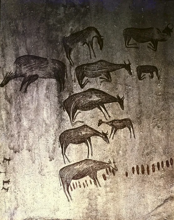 Framed Print : TANZANIA. Kondoa Irangi. Animals grazing. Koro rock paintings. Upper Paleolithic. Cave. - BeBa / Iberfoto / Everett Collection (292956)**US SALES ONLY**