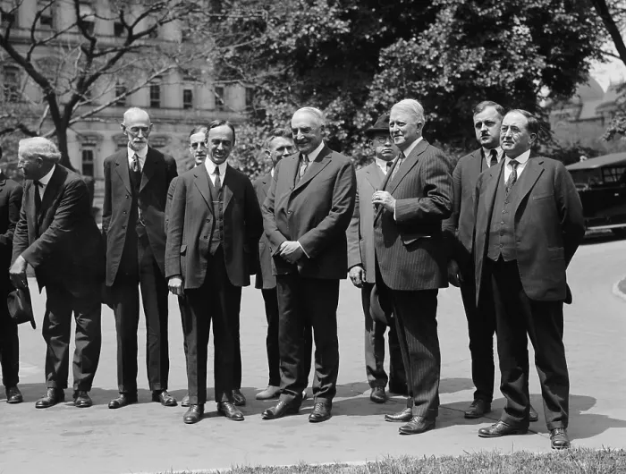 Framed Print : The Tariff Committee meeting at the White House