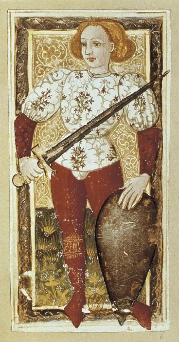 Framed Print : Tarot of Charles V of France (14th c.). The Knight. Decorative Arts. FRANCE. Paris. National Library. AISA / Everett Collection**US SALES ONLY**