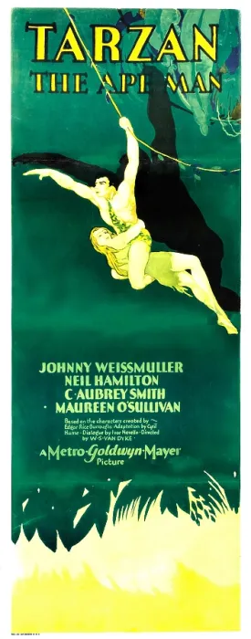 Framed Print : TARZAN THE APE MAN, Maureen O'Sullivan, Johnny Weissmuller, 1932