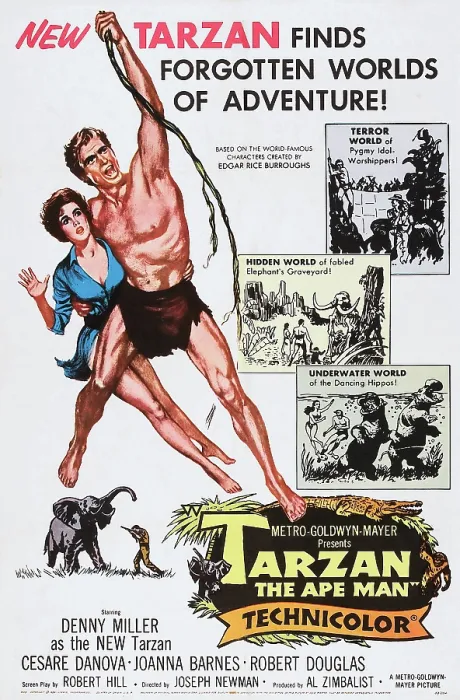 Framed Print : TARZAN, THE APE MAN, US poster, from left: Joanna Barnes, Denny Miller, 1959 Framed Print : TARZAN, THE APE MAN, US poster, from left: Joanna Barnes, Denny Miller, 1959