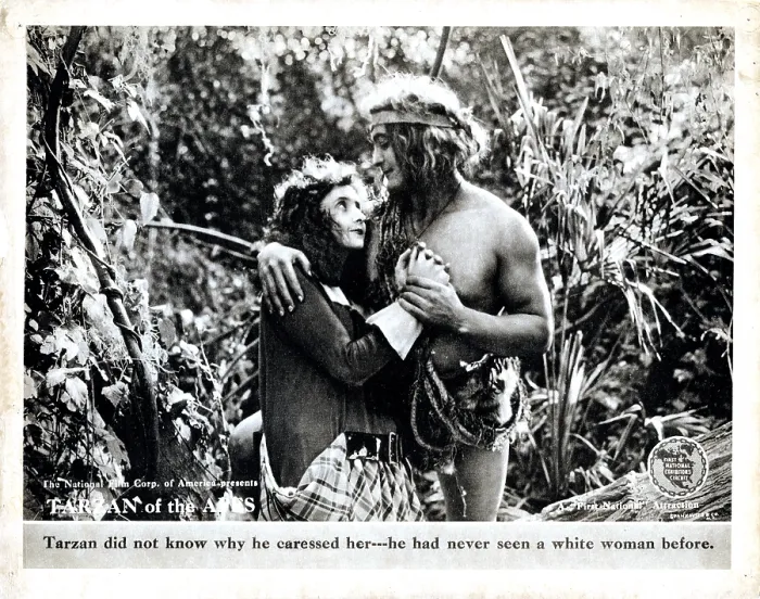 Framed Print : TARZAN OF THE APES, lobbycard, from left: Enid Markey, Elmo Lincoln, 1918 Framed Print : TARZAN OF THE APES, lobbycard, from left: Enid Markey, Elmo Lincoln, 1918