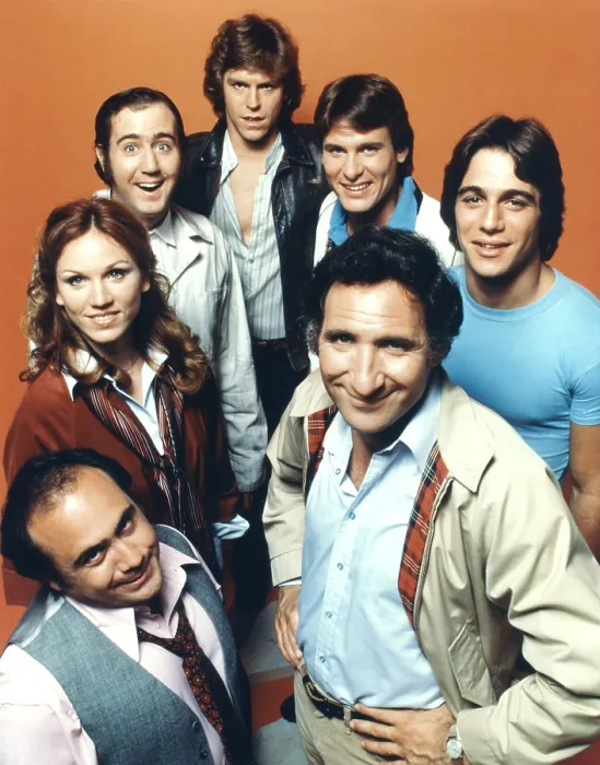 Framed Print : TAXI, Danny DeVito, Marilu Henner, Andy Kaufman, Jeff Conaway, Randall Carver, Tony Danza, Judd Hirsch, Season 1, 1978-1983