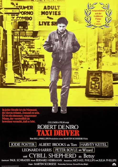 Framed Print : TAXI DRIVER, German poster art, Robert De Niro, 1976