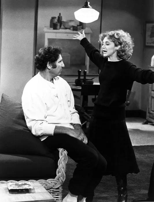 Framed Print : TAXI, from left, Judd Hirsch, Carol Kane, Scenskees from a Marriage, Part II, aired October 28, 1982