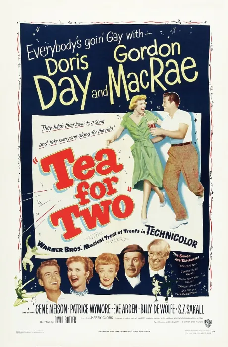Framed Print : TEA FOR TWO, US poster art, top: Doris Day, Gordon MacRae; bottom from left: Gene Nelson, Patrice Wymore, Eve Arden, Billy De Wolfe, S.Z. Sakall, 1950