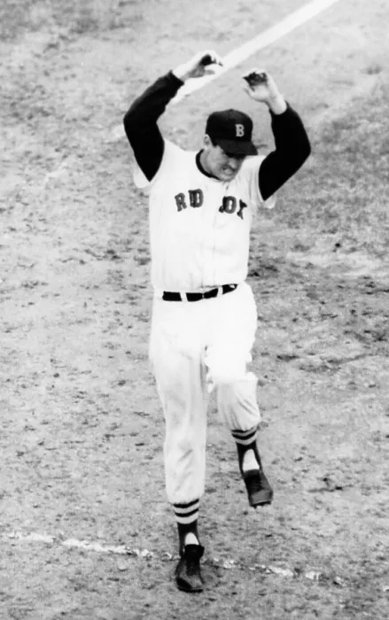 Framed Print : Ted Williams of the Boston Red Sox, reacting in horror as his bat strikes a female spectator in the stands