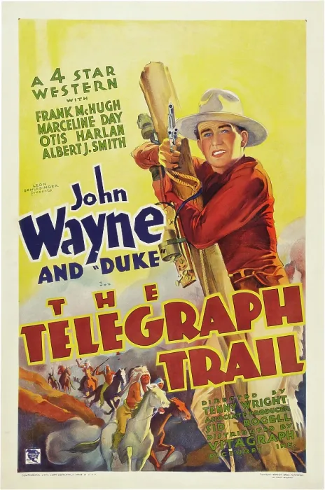 Framed Print : THE TELEGRAPH TRAIL, John Wayne (climbing telegraph pole), 1933 Framed Print : THE TELEGRAPH TRAIL, John Wayne (climbing telegraph pole), 1933