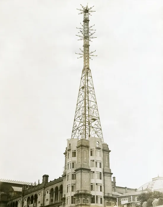 Framed Print : Television tower at Alexandra Place in London, Aug. 17, 1936