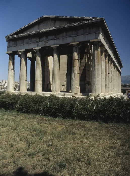 Framed Print : Temple of Hephaestus also known as Hephaesteios, 440 b.C. 5th Century b.C. Athens, the Agora - Whole artwork view. View of the exastyle doric temple Framed Print : Temple of Hephaestus also known as Hephaesteios, 440 b.C. 5th Century b.C. Athens, the Agora - Whole artwork view. View of the exastyle doric temple