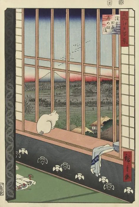 Framed Print : Temple procession to Torinomachi in the Rice Fields of Asakusa, by Hiroshige 1st and Utagawa, 1857, Japanese woodcut Framed Print : Temple procession to Torinomachi in the Rice Fields of Asakusa, by Hiroshige 1st and Utagawa, 1857, Japanese woodcut